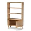 Baxton Studio Faulkner 55.1 in. Beige and Natural Brown 3 Shelf