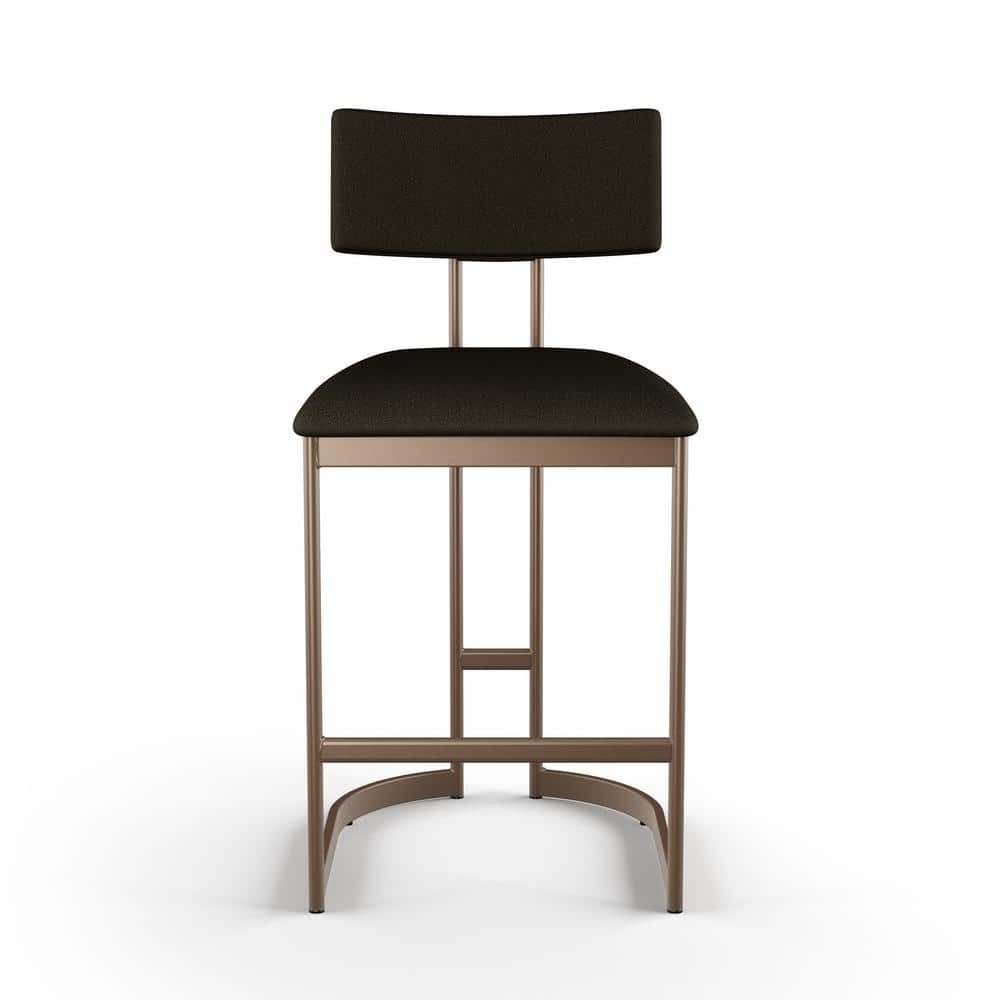 Lucio Dark Brown and Bronze Metal Counter Stool