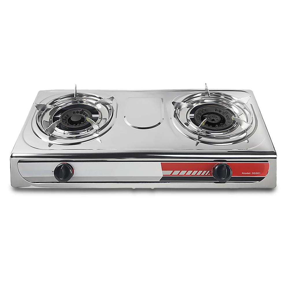 Stark Portable 24 000 Btu Propane Gas Stove Top Double Burner Fryer Outdoor Camping Tailgate Stoves Cooktop 95501 H The Home Depot