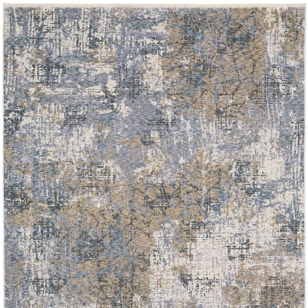3' X 5' Blue And Gold Oriental Area Rug With Fringe price history on PriceWatchPro