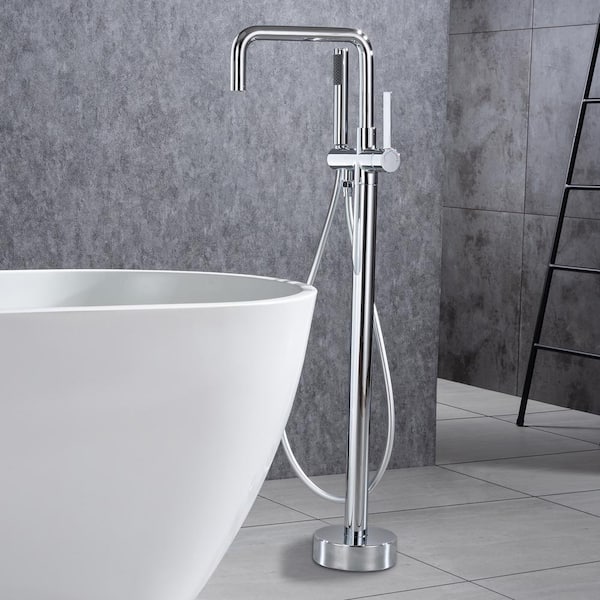 Staykiwi 1-Handle Freestanding Tub Faucet with Hand Shower in Chrome