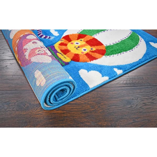 bad Made a contract Honest KC CUBS Multi-Color Boy Girl Kids Toddlers and Baby Nursery Playroom Flying  Animal Friends 5 ft. x 7 ft. Area Rug KCP010059-5x7 - The Home Depot
