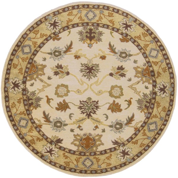 Cicero Ivory 4 ft. x 4 ft. Round Indoor Area Rug