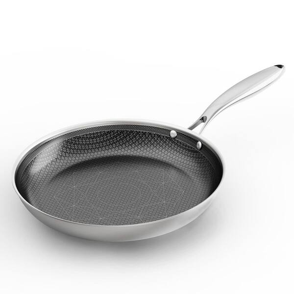 10 in. Stainless Steel Hybrid Nonstick Skillet, Oven Safe, Induction Compatible, Even Heat Distribution, Dishwasher