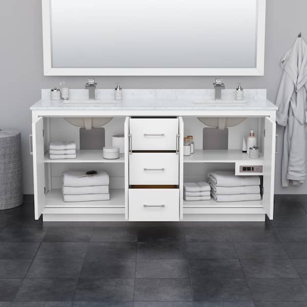 Wyndham Collection Icon 72 in. W x 22 in. D x 35 in. H Double Bath