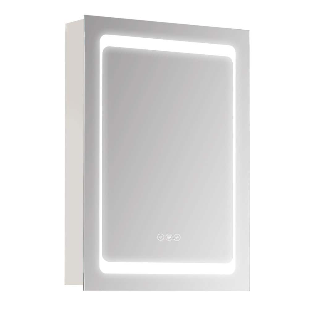 Sleek Stainless Steel LED Lighted Wall-Mounted Medicine Cabinet