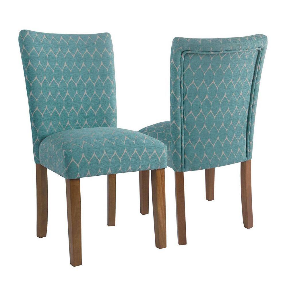 Homepop Parsons Teal Modern Geo Upholstered Dining Chair (Set of 2 ...
