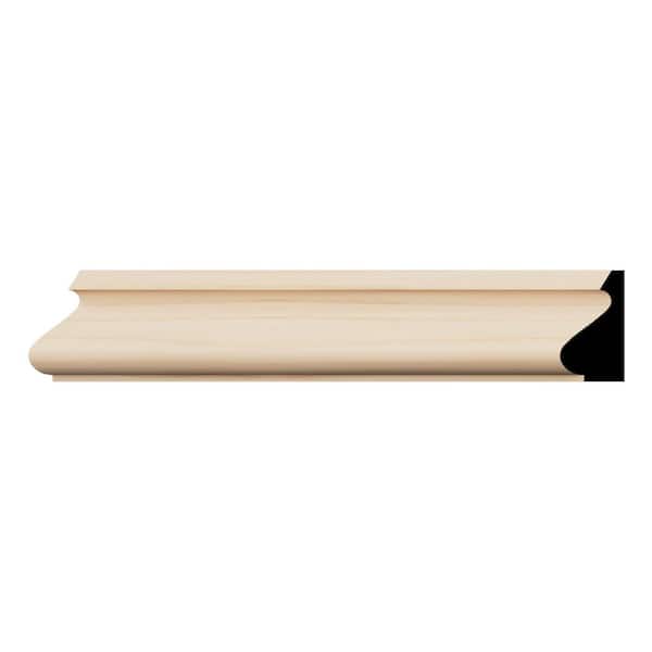 WM163 11/16 in. D x 1-3/8 in. W x 96 in. L Americraft Solid Hardwood Stain Grade Base Cap Moulding, Alder