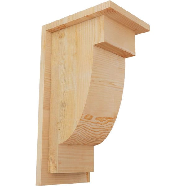 Ekena Millwork 8 in. x 10 in. x 18 in. Douglas Fir Alpine Rough Sawn Corbel with Backplate