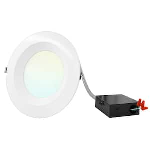 8 in. Canless Light with J-Box Commercial CCT 16-Watt/21-Watt/27-Watt Dimmable Remodel Integrated LED Recessed Light Kit