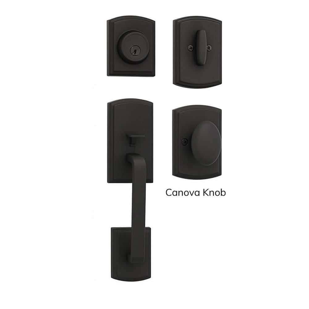 Visconti Single Cylinder Black Door Handleset with Canova Interior price history on PriceWatchPro