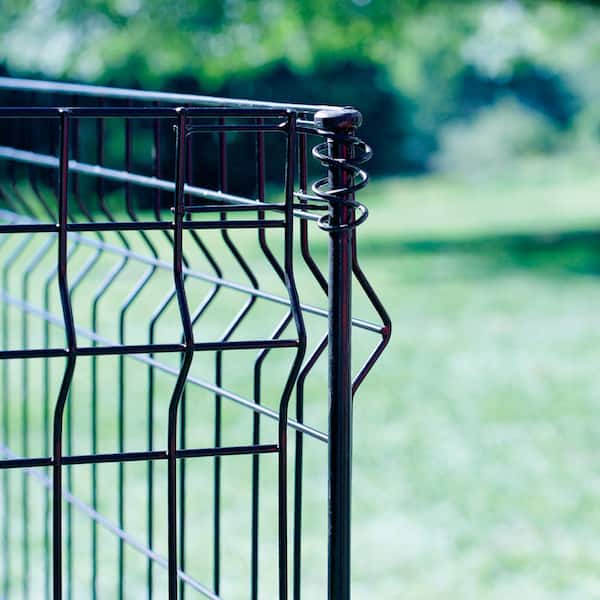 No Dig Black Powder Coated Steel Decorative Metal Fence Panel Shelly