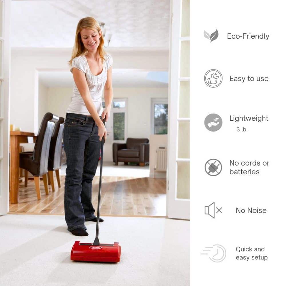 Speedsweep Red Compact Manual Carpet Sweeper