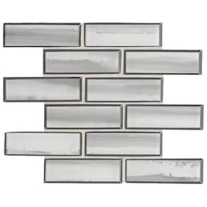 Ombre Grigia 11.73 in. x 11.73 in. x 8mm Glass Mesh-Mounted Mosaic Tile (0.96 sq. ft.)