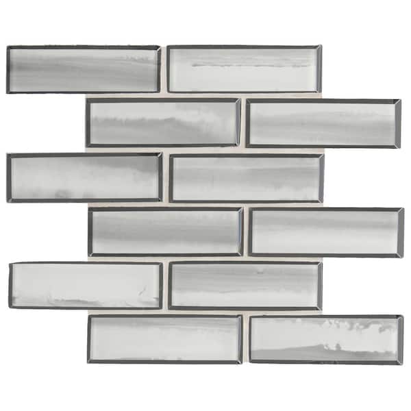 Photo 1 of (3 Pack Bundle) Ombre Grigia 11.73 in. x 11.73 in. Glossy Glass Floor and Wall Tile (0.96 sq. ft./Each)