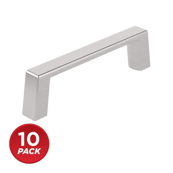 (10-Pack) Eglinton Collection 3 in. (76 mm) Modern Brushed Nickel Rectangular Cabinet Bar Pull