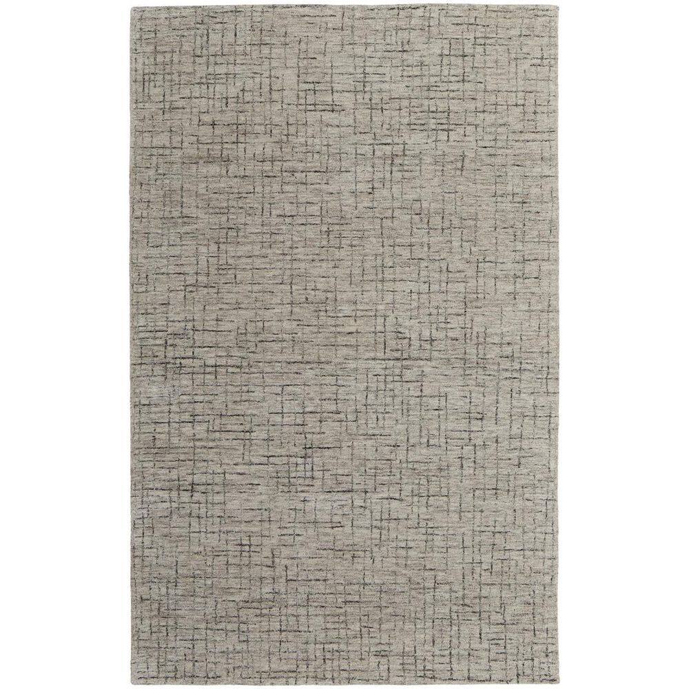Beige and Gray Hand-Tufted Wool 9' x 12' Rug