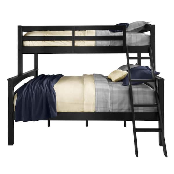 Dorel Living Brady Twin Over Full Black, Black Wood Bunk Beds Twin Over Full