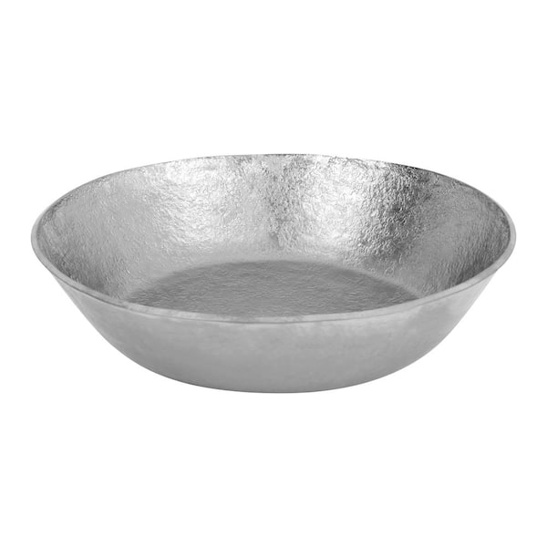 Terra Firma 17 in. Round Bathroom Vessel Sink in Gray Nickel-Plated Copper