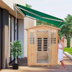 Moray 4-Person Outdoor Fir Infrared Sauna with 8 Far-infrared Carbon Crystal Heaters and Chromotherapy