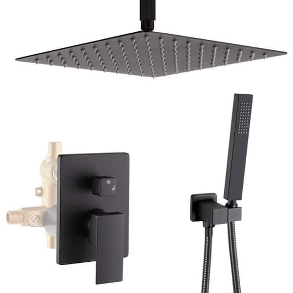 Unbranded Roxy 13.61 in. W 3 Jet Shower Tower in Black 16GS-36182