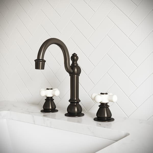 Vintage Classic 8 in. Widespread 2-Handle High Arc Bathroom Faucet with Pop-Up Drain in Oil Rubbed Bronze