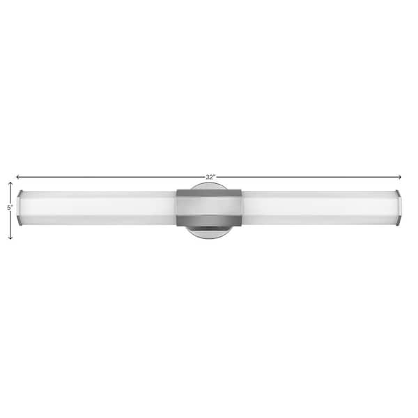 HINKLEY - Hinkley Facet 32 in. 3-Light in Polished Nickel Integrated LED Vanity Light with Invisimount 40-Watt Bath