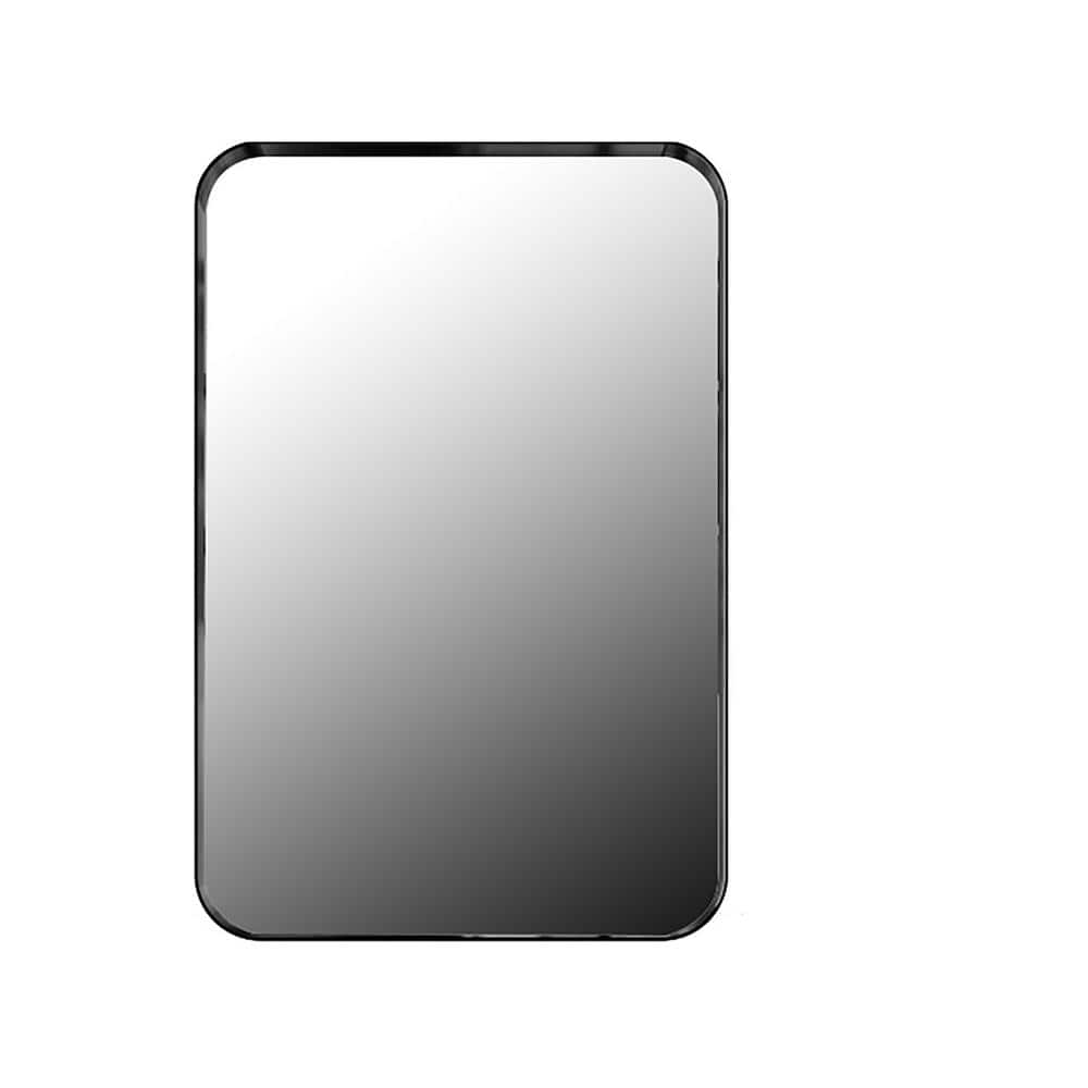 16 in. W x 24 in. H Rectangular Recessed Black Metal Medicine Cabinet with Mirror and Adjustable Shelves price history on PriceWatchPro