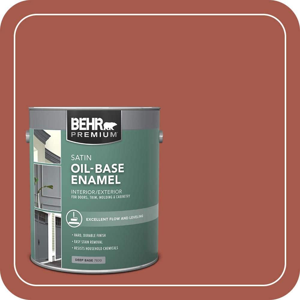 BEHR 1 gal. #PPU2-15 Cajun Red Oil-Based Satin Enamel Interior/Exterior ...