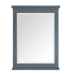 Merryfield 24 in. W x 32 in. H Rectangular Tri Fold Wood Framed Wall Bathroom Vanity Mirror in Dark Blue-Gray