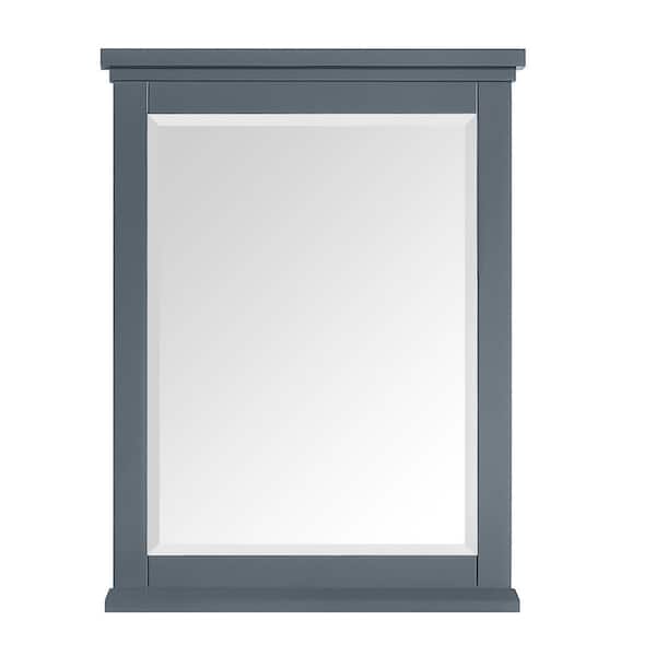 Home Decorators Collection Merryfield 24 in. W x 32 in. H Rectangular Wood Framed Wall Bathroom Vanity Mirror in Dark Blue-Gray