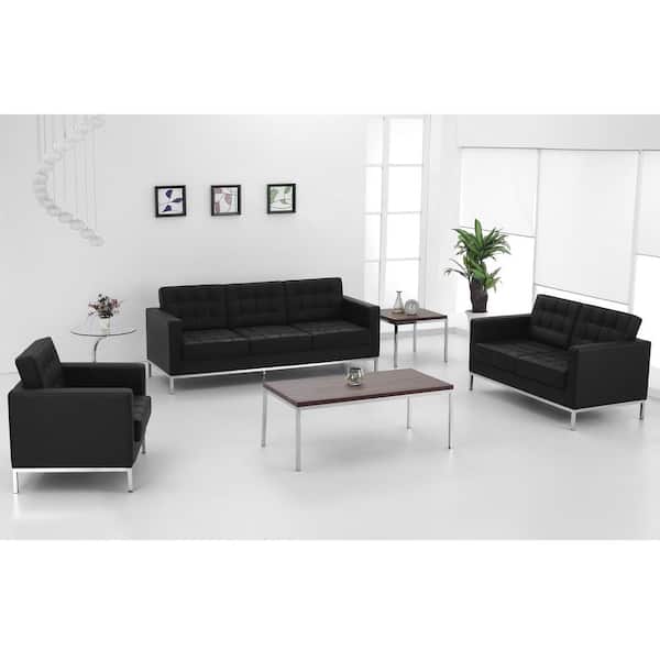 Black Faux Leather Side Chair