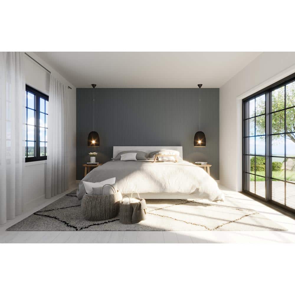 47.5" Unfinished White Fluted Hardwood Wall Panel Moulding