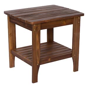 24 in. Long Oak Rectangular Wood Outdoor Side Table