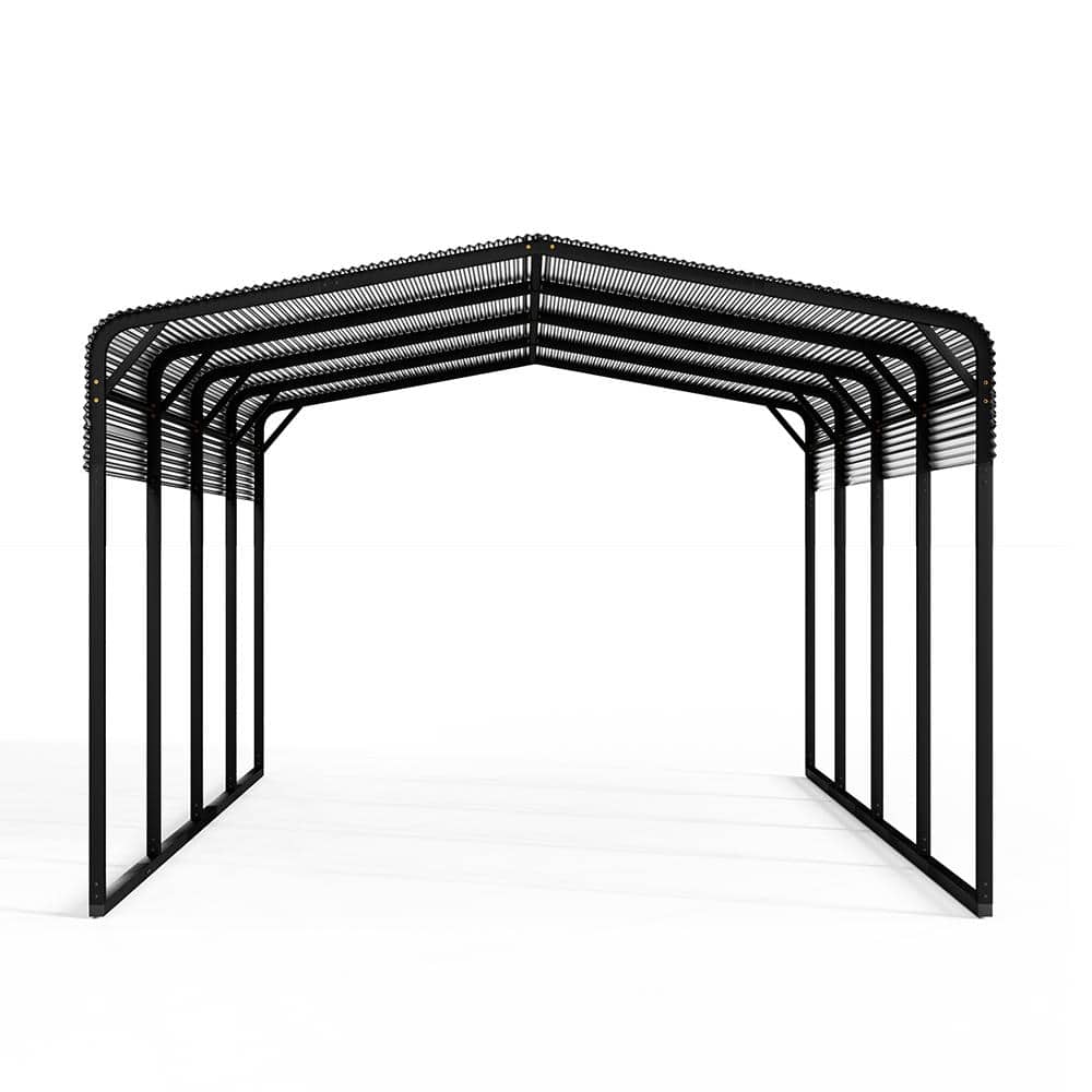 11.7 ft. W x 19.5 ft. D x 8.9 ft. H Black Heavy-Duty Galvanized Steel Multi