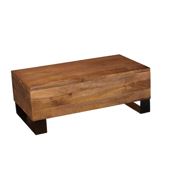 Noble House Kenzo 43 in. W Brown Lift Top Rectangle Solid Wood