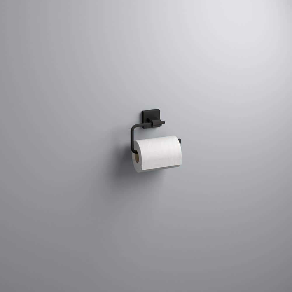 Maxted Matte Black Modern Toilet Paper Holder