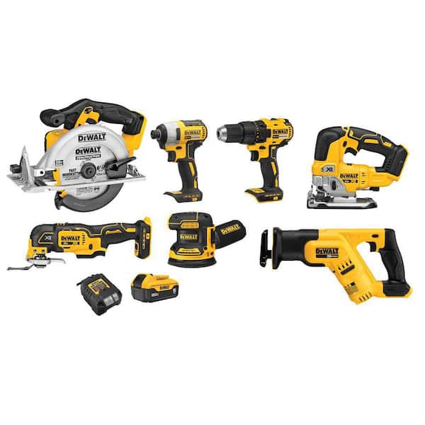 20-Volt Max Lithium-Ion Cordless Combo Kit (7-Tool) with 5.0 Ah Battery and Charger