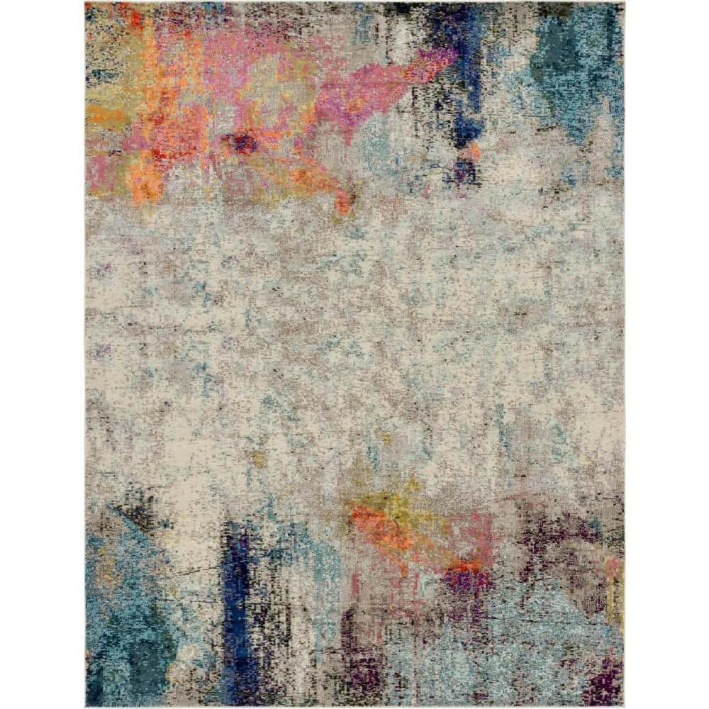 Unique Loom Chromatic Tybee Beige 9 ft. 10 in. x 13 ft. 1 in. Area Rug ...