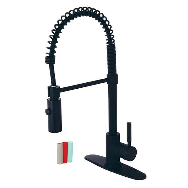 Kingston Brass Kaiser Single-Handle Pull-Down Sprayer Kitchen Faucet in Matte Black
