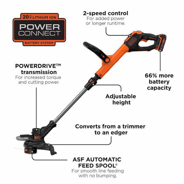20V MAX Cordless Battery Powered 2-in-1 String Trimmer & Lawn Edger Kit with (1) 2.5Ah Battery & Charger