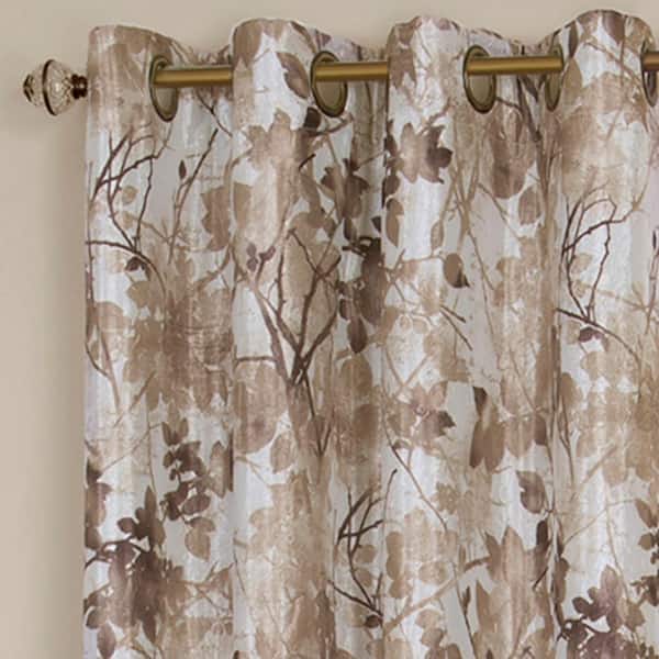 Tranquil 50 in. W x 84 in. L Polyester Room Darkening Window Panel in Tan
