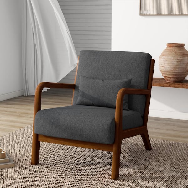 FABRIC WOOD ARM CHAIR / ファブリックウッドアームチェア FABRIC WOOD ARM CHAIRCUSHION METAL FLAME CHAIR-ウッド
