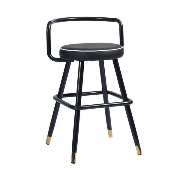 Homy Casa Black PU upholstery Counter Barstool(set of 2)