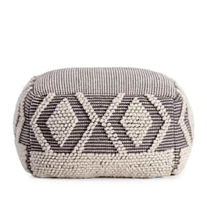 Chippewa 22 in. x 22 in. x 16 in. Gray and Ivory Pouf