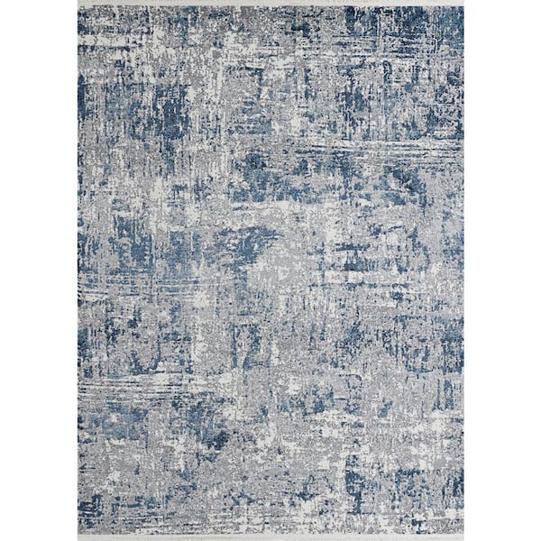 Couristan Marblehead Breccia Blue Grey 9 ft. x 13 ft. Area Rug