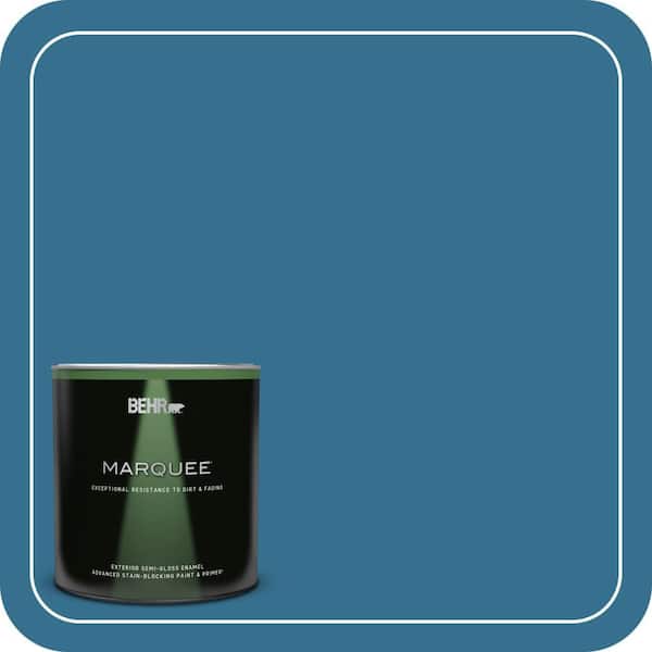 BEHR MARQUEE 1 qt. #M490-6 Living Stream Semi-Gloss Enamel Exterior Paint & Primer