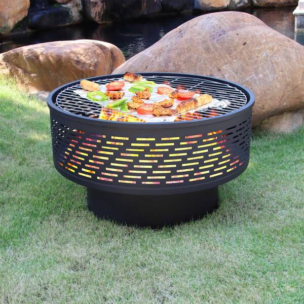 TIRAMISUBEST TD Garden 26 in. Metal Lightweight Portable Fire Pit