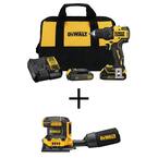 ATOMIC 20-Volt MAX Cordless Brushless Compact 1/2 in. Drill/Driver Kit with 20V Brushless 1/4 Sheet Sander (Tool-Only)