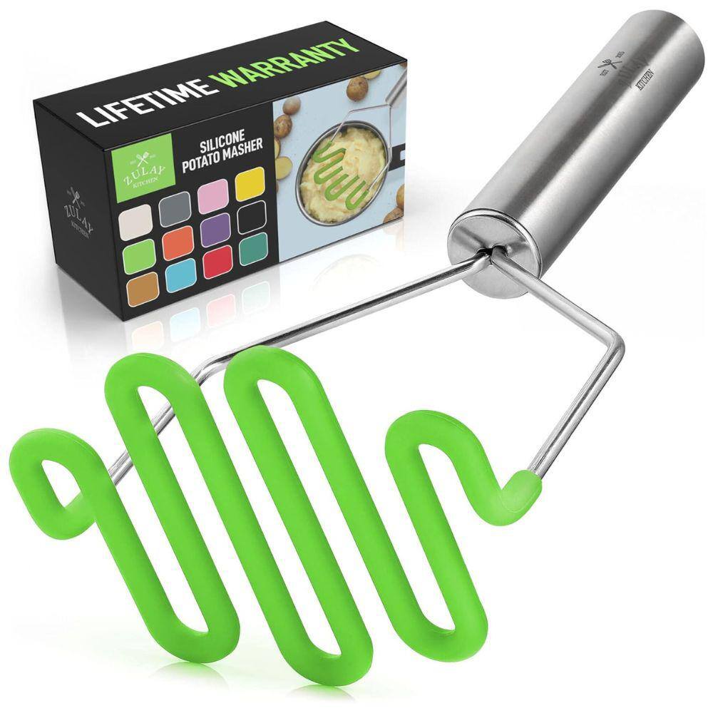 Light Green Silicone and Stainless Steel Potato Masher